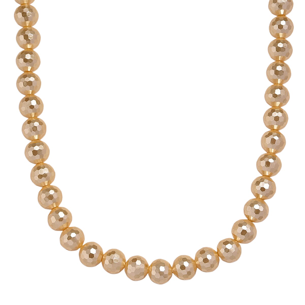 Golden Shell Pearl Necklace in Silvertone 20-22 Inches image number 0