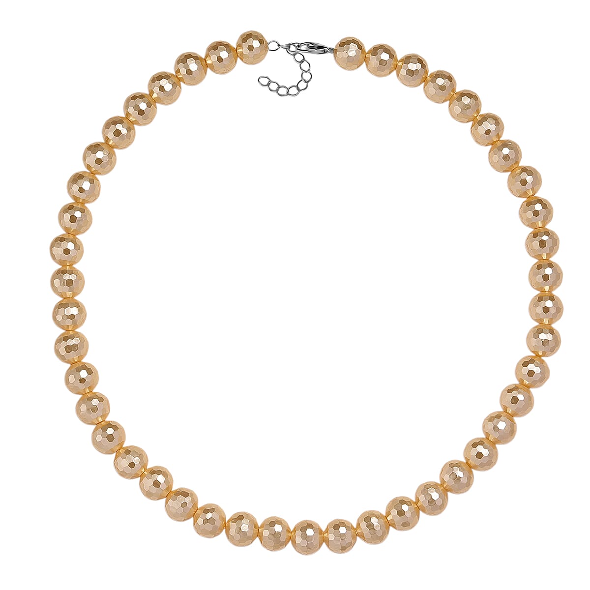 Golden Shell Pearl Necklace in Silvertone 20-22 Inches image number 3