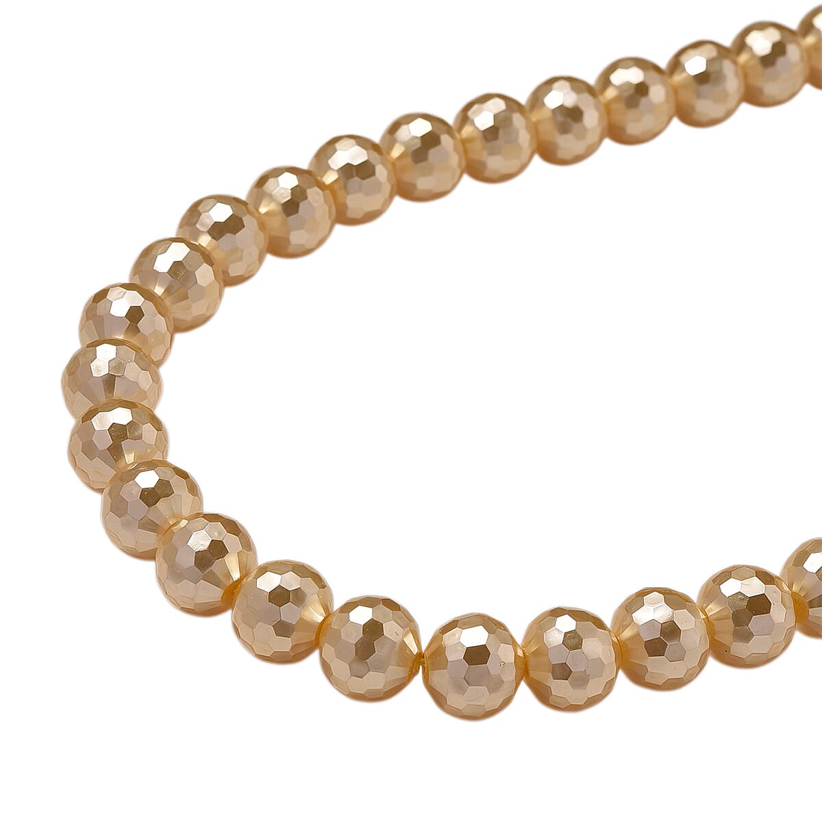 Golden Shell Pearl Necklace in Silvertone 20-22 Inches image number 4