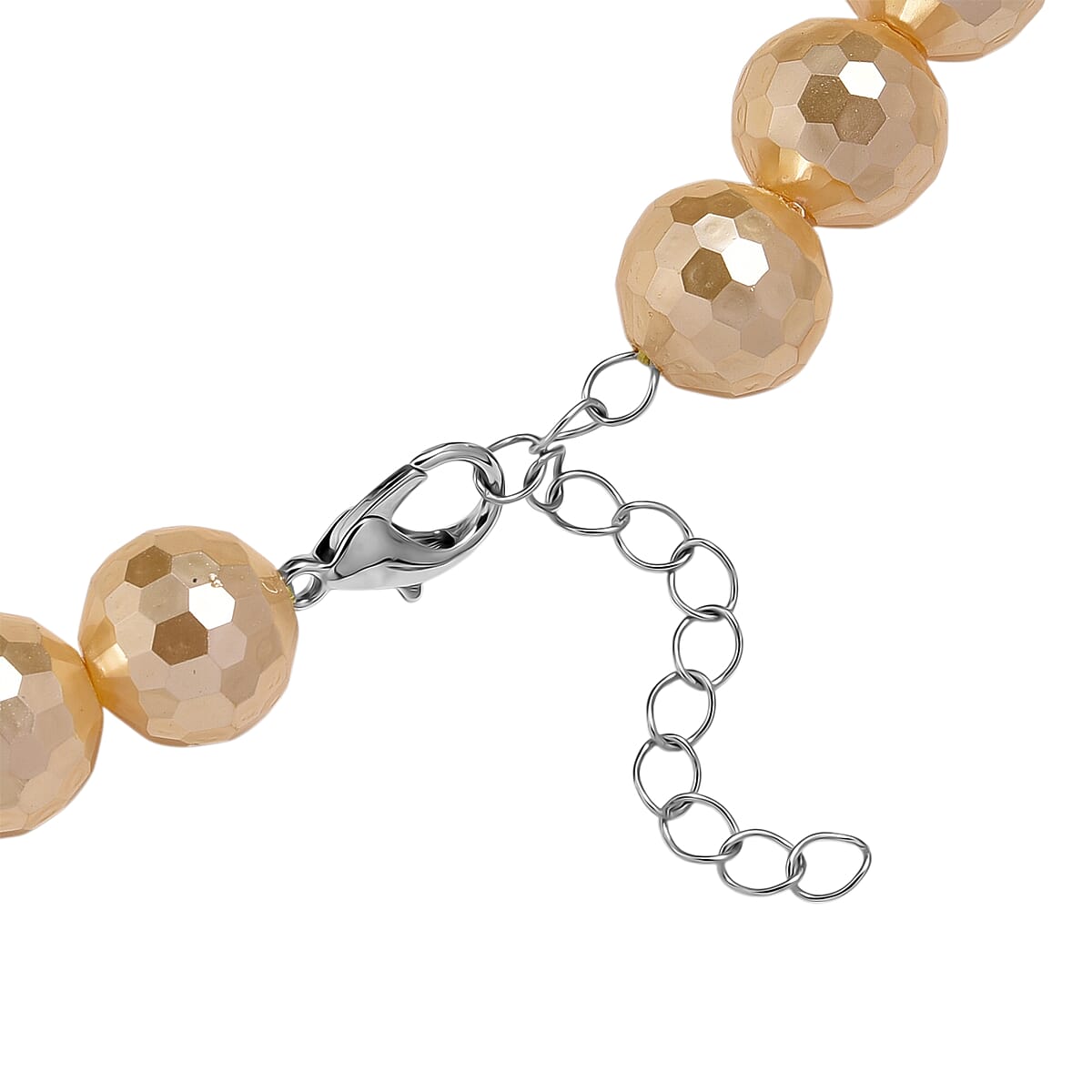 Golden Shell Pearl Necklace in Silvertone 20-22 Inches image number 5