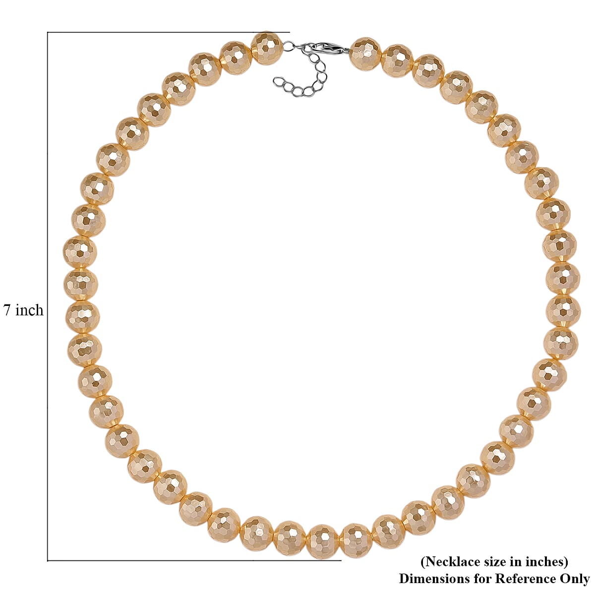 Golden Shell Pearl Necklace in Silvertone 20-22 Inches image number 6