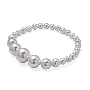 White Shell Pearl Stretch Bracelet (7-7.5In)