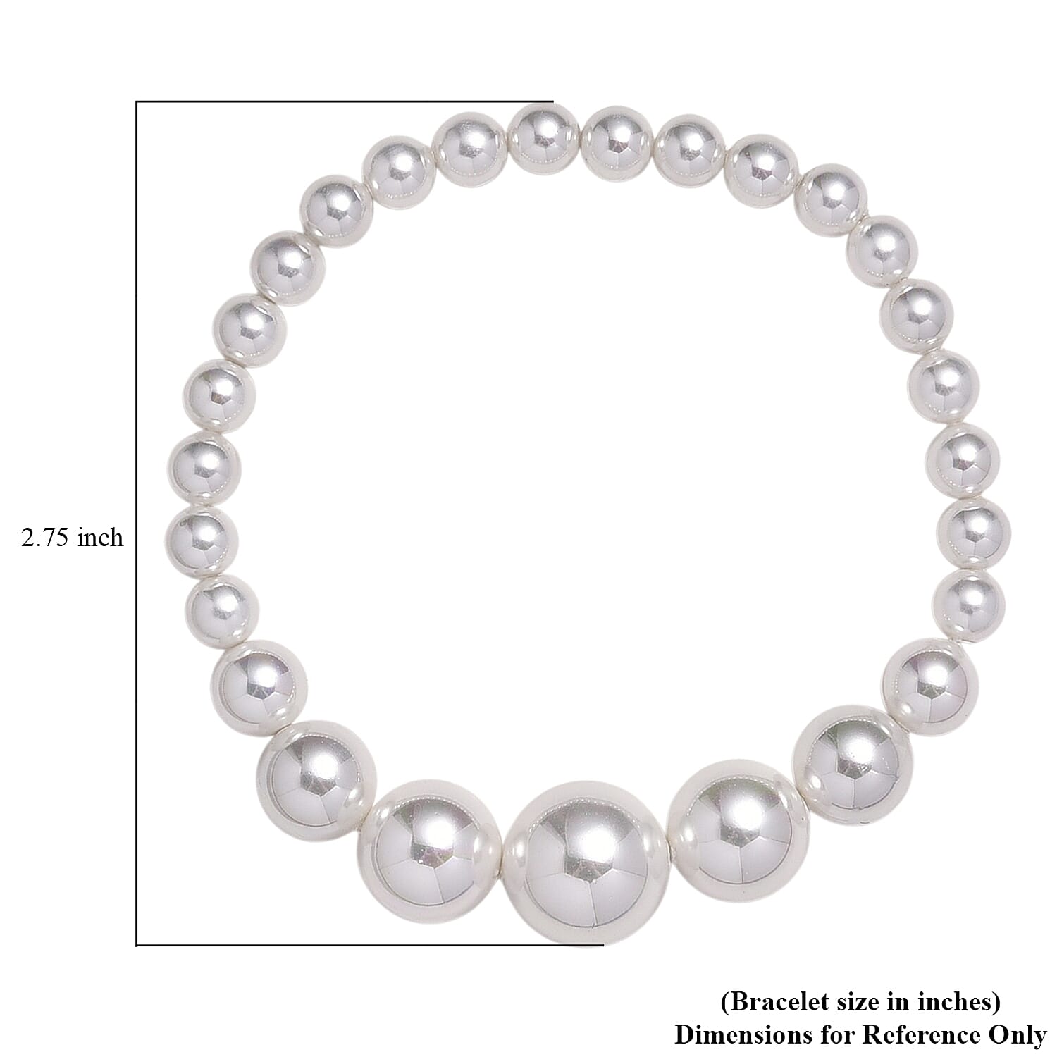White Shell Pearl Stretch Bracelet (7-7.5In)