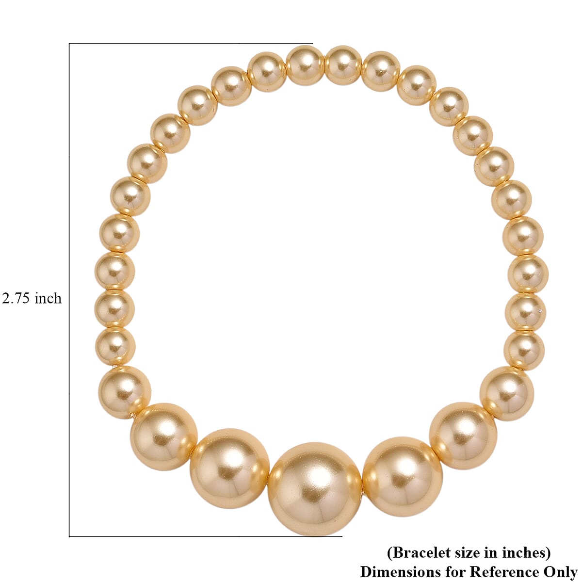 Golden Shell Pearl Stretch Bracelet (7-7.5In) image number 4