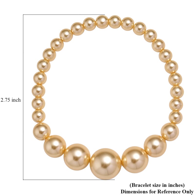 Golden Shell Pearl Stretch Bracelet (7-7.5In)