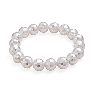 White Shell Pearl Stretch Bracelet (7-7.5In)