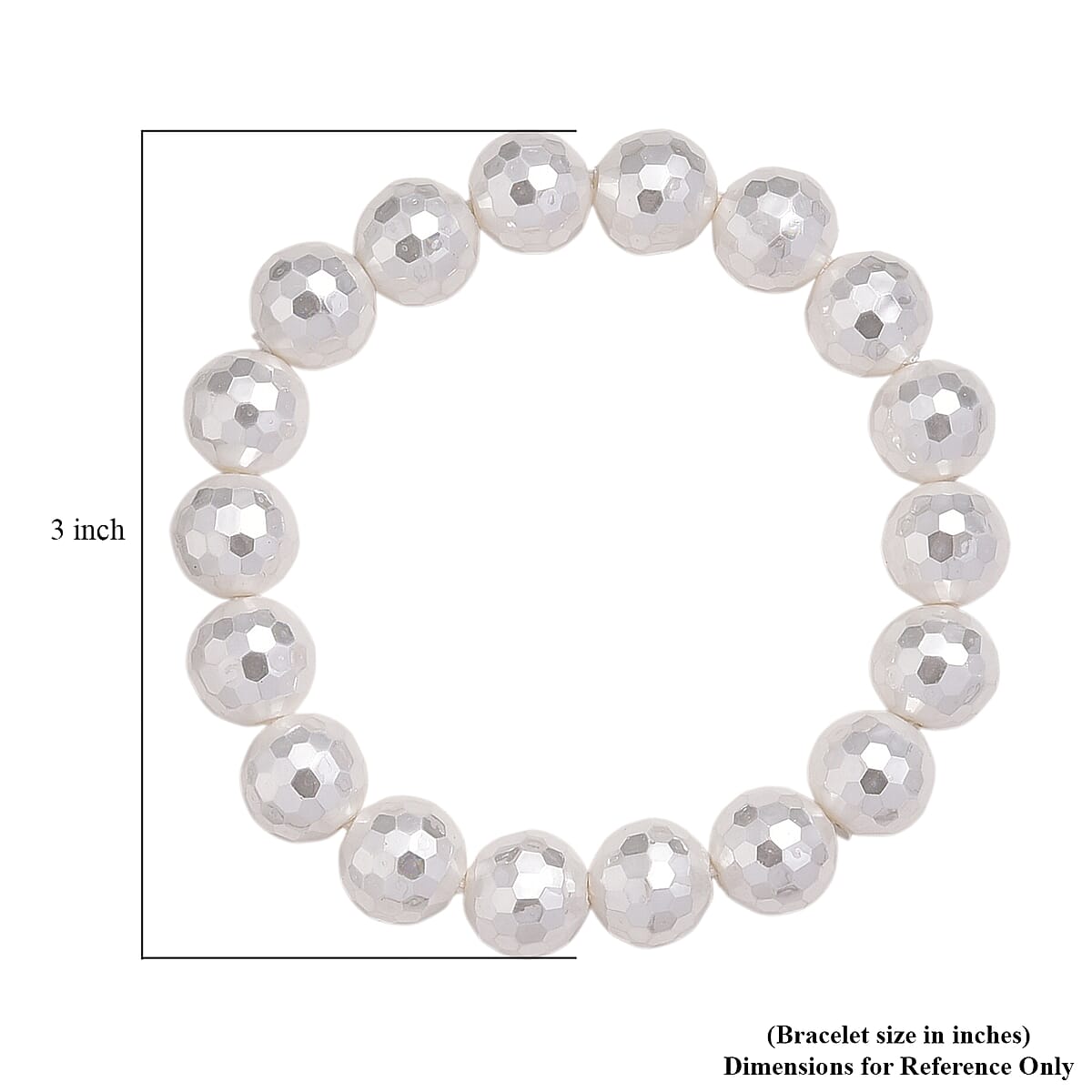 White Shell Pearl Stretch Bracelet (7-7.5In) image number 3