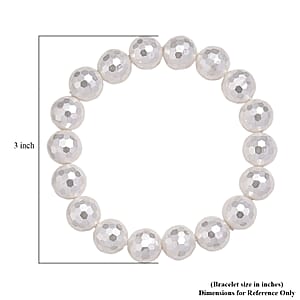 White Shell Pearl Stretch Bracelet (7-7.5In)