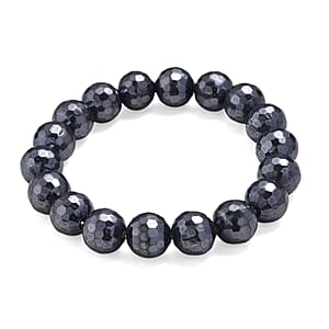 Peacock Color Shell Pearl Stretch Bracelet (7-7.5In)