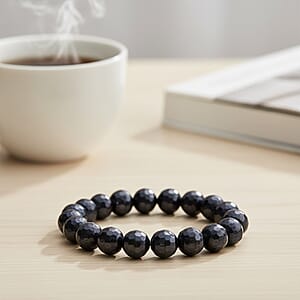 Peacock Color Shell Faceted Pearl Stretch Bracelet (7-7.5In)