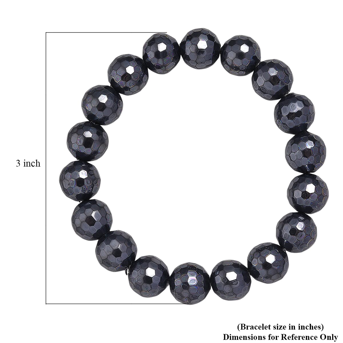 Peacock Color Shell Pearl Stretch Bracelet (7-7.5In) image number 3