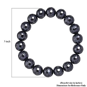 Peacock Color Shell Faceted Pearl Stretch Bracelet (7-7.5In)