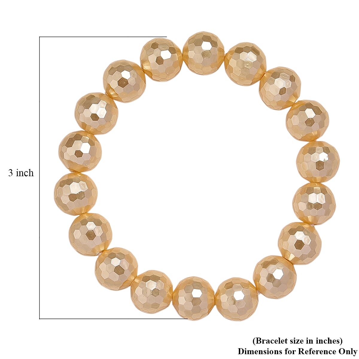 Golden Shell Pearl Stretch Bracelet (7-7.5In) image number 3