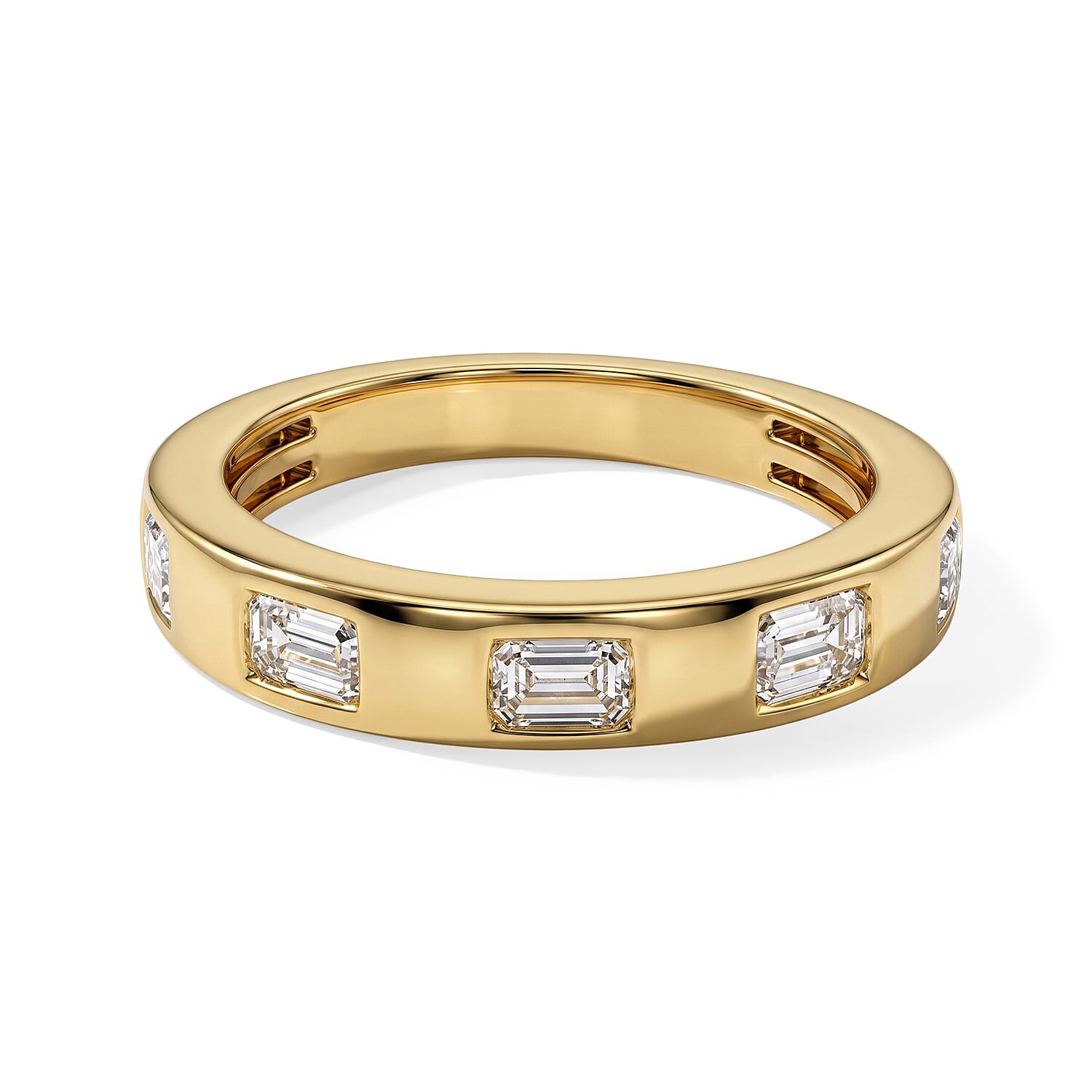 Luxuriant Lab Grown Diamond G-H SI 1.00 ctw Ring in 18K Vermeil Yellow Gold Over Sterling Silver (Size 8.0)