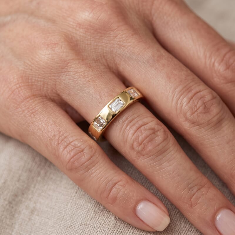 Luxuriant Lab Grown Diamond G-H SI 1.00 ctw Ring in 18K Vermeil Yellow Gold Over Sterling Silver (Size 8.0)
