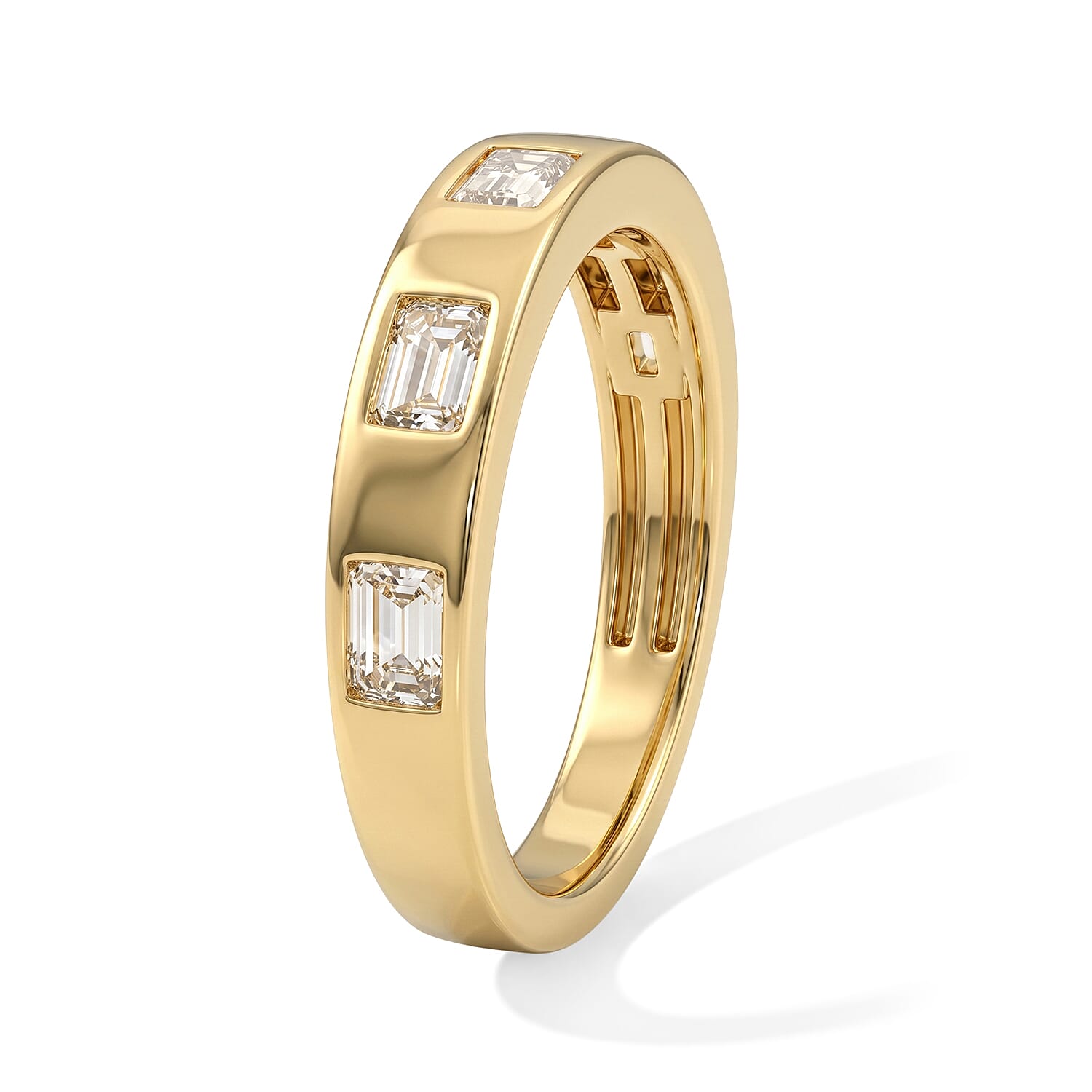 Luxuriant Lab Grown Diamond G-H SI 1.00 ctw Ring in 18K Vermeil Yellow Gold Over Sterling Silver (Size 8.0)