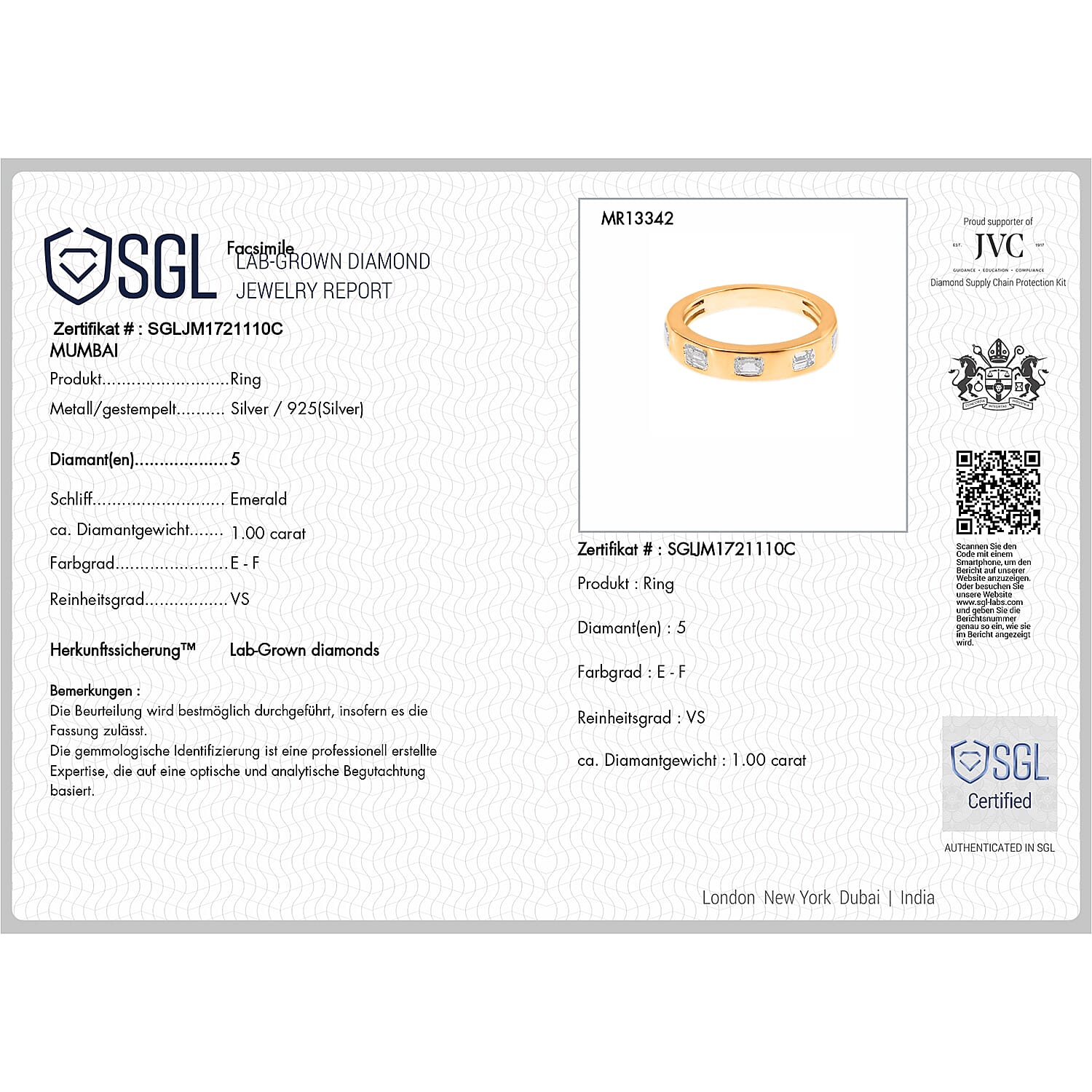 Luxuriant Lab Grown Diamond G-H SI 1.00 ctw Ring in 18K Vermeil Yellow Gold Over Sterling Silver (Size 8.0)