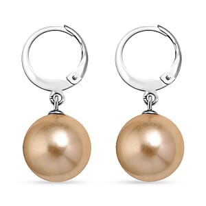 Golden Shell Pearl Dangling Earrings in Stainless Steel