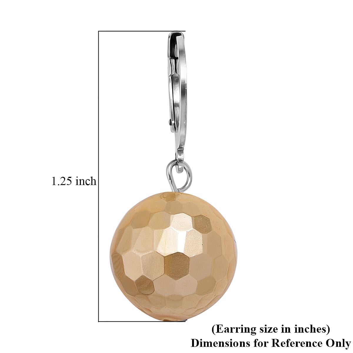 Golden Shell Pearl Dangling Earrings in Stainless Steel image number 4