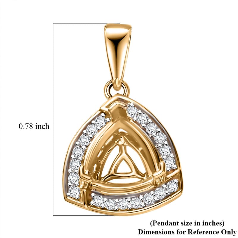 14K Yellow Gold Lab Grown Diamond (SI) Mounting Pendant 0.13 ctw