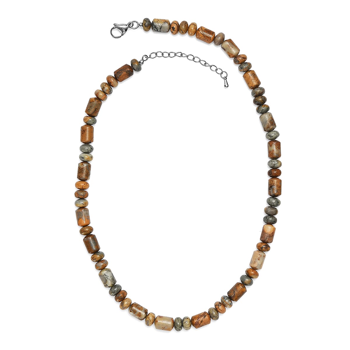 EverTrue Crazy Lace Agate 231.00 ctw Fancy Beaded Necklace in Stainless Steel 18 Inches image number 3