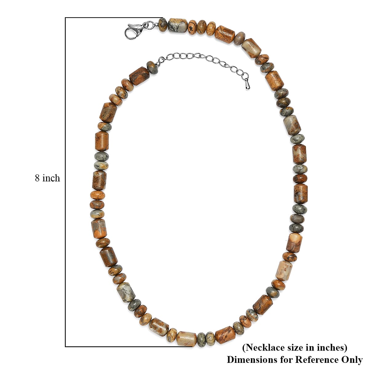 EverTrue Crazy Lace Agate 231.00 ctw Fancy Beaded Necklace in Stainless Steel 18 Inches image number 5