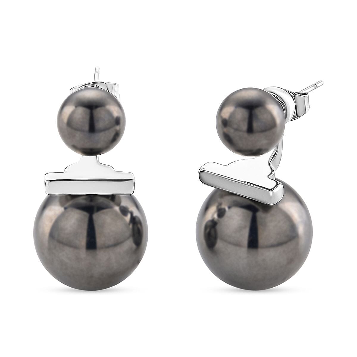 Terahertz 30.00 ctw Beaded Drop Earrings in Silvertone and Stainless Steel image number 0