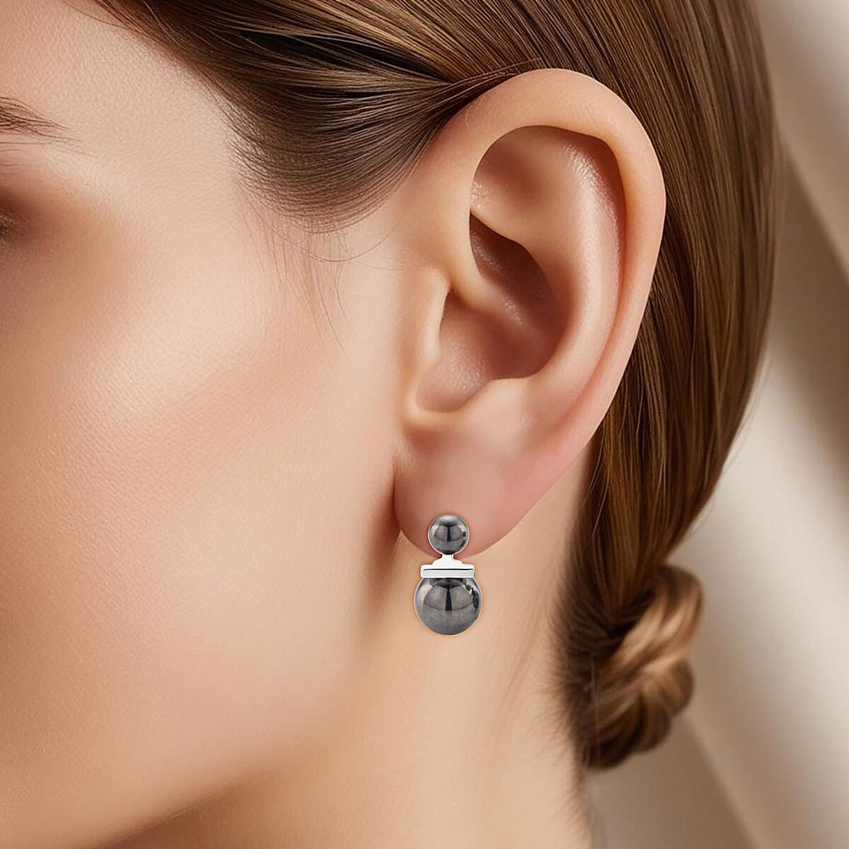 Terahertz 30.00 ctw Beaded Drop Earrings in Silvertone and Stainless Steel image number 2