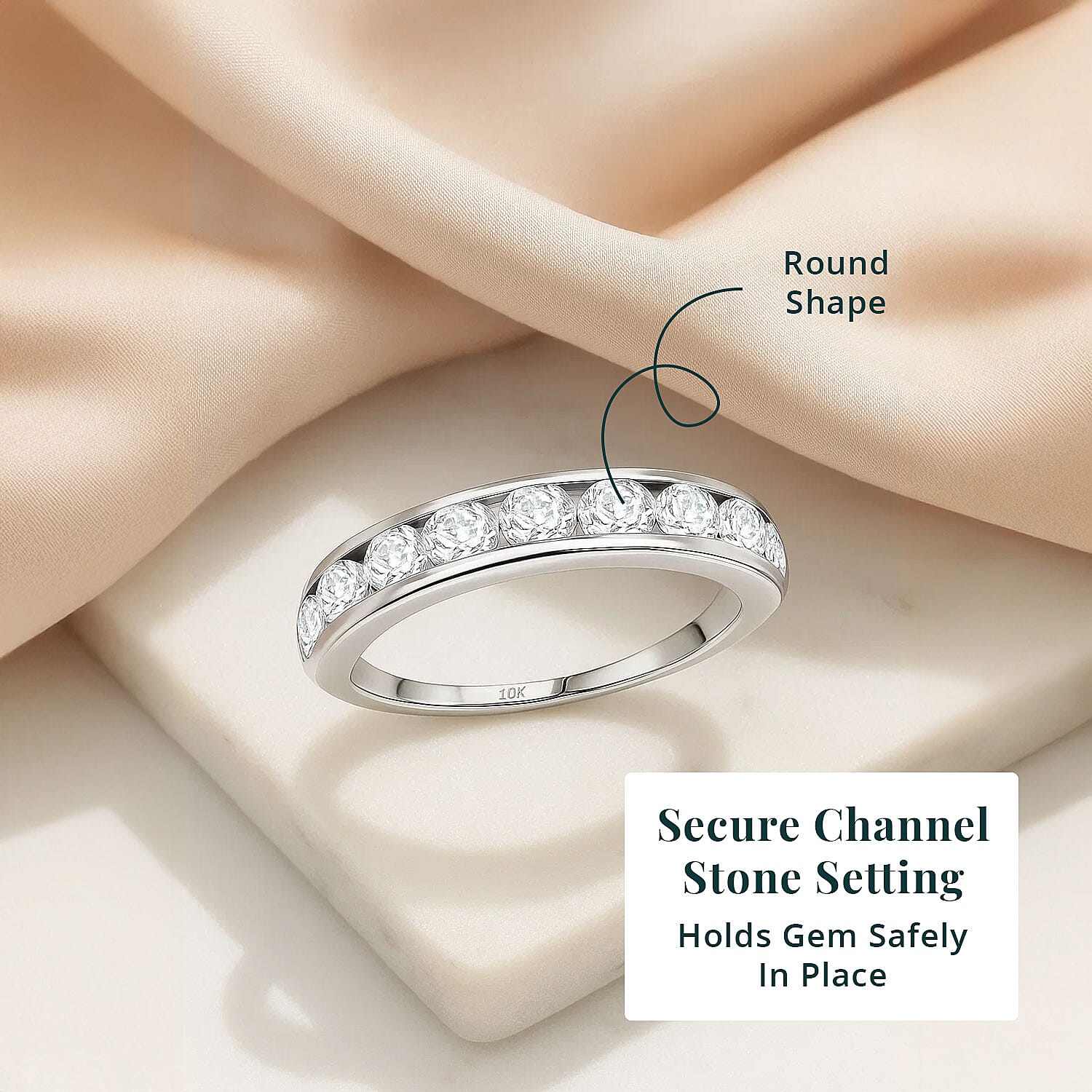 Luxuriant Lab Grown Diamond (G-H, SI) Half Eternity Band Ring in 10K White Gold 1.00 ctw (Size 10.0) (Del. In 10-12 Days)