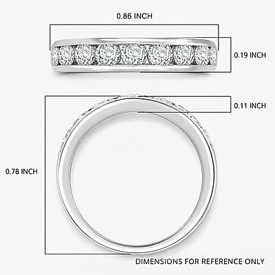 Luxuriant Lab Grown Diamond (G-H, SI) Half Eternity Band Ring in 10K White Gold 1.00 ctw (Size 10.0)
