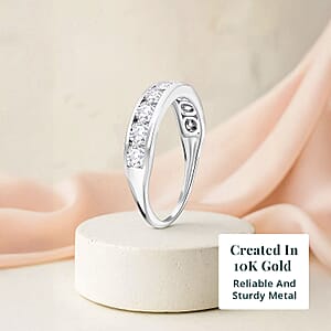 Luxuriant Lab Grown Diamond (G-H, SI) Half Eternity Band Ring in 10K White Gold 1.00 ctw (Size 5.0) (Del. In 10-12 Days)