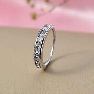Luxuriant Lab Grown Diamond (G-H, SI) Half Eternity Band Ring in 10K White Gold 1.00 ctw (Size 6.0)
