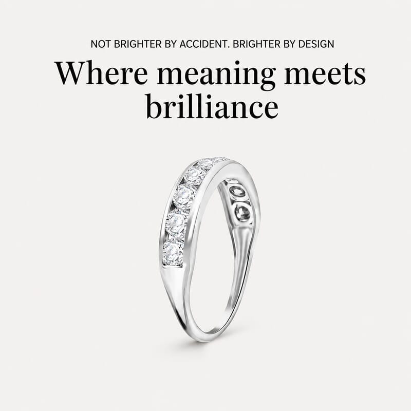 Luxuriant Lab Grown Diamond G-H SI 1.00 ctw  Half Eternity Band Ring in 10K White Gold (Size 6.5)