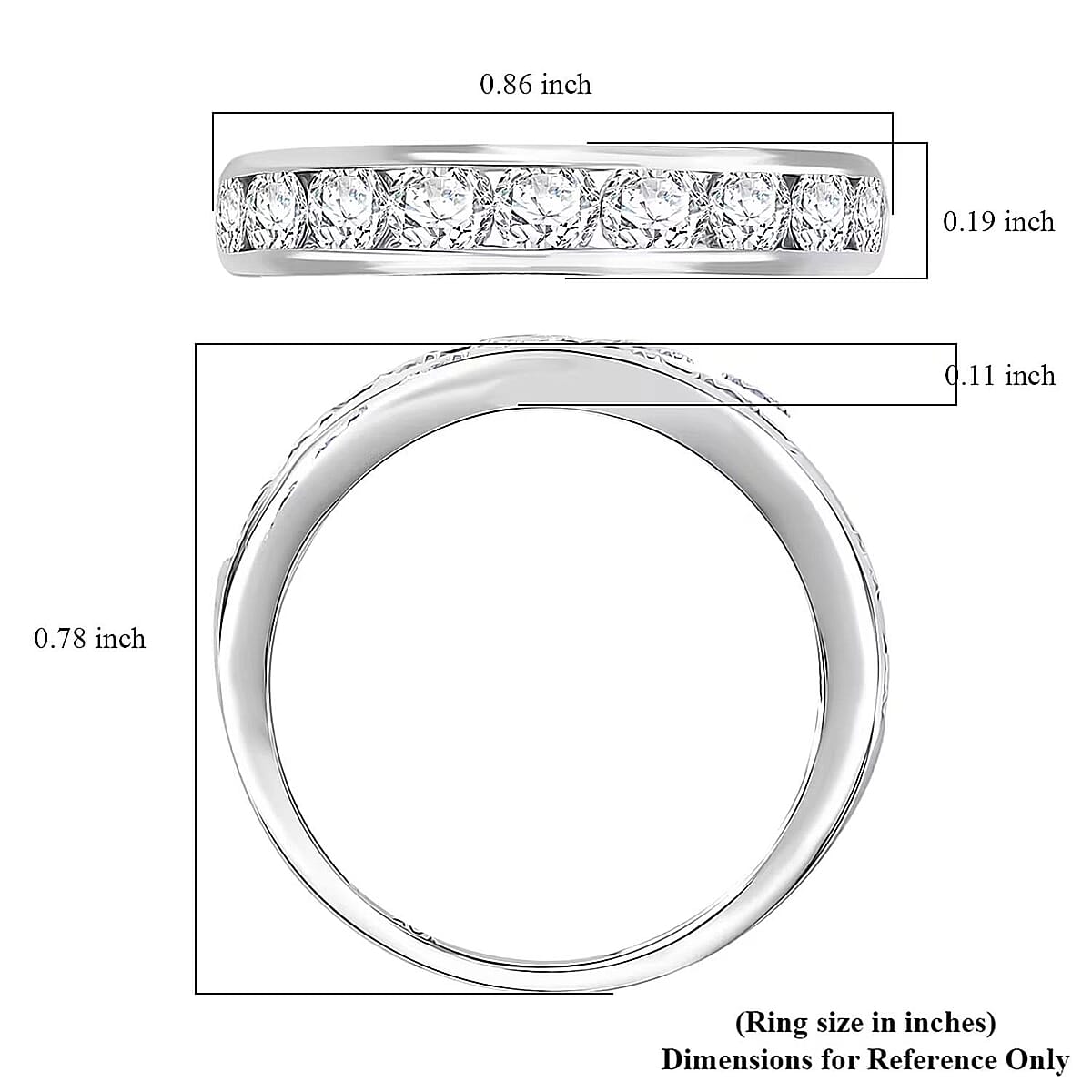 Luxuriant Lab Grown Diamond (G-H, SI) Half Eternity Band Ring in 10K White Gold 1.00 ctw (Size 6.5) (Del. In 10-12 Days) image number 6