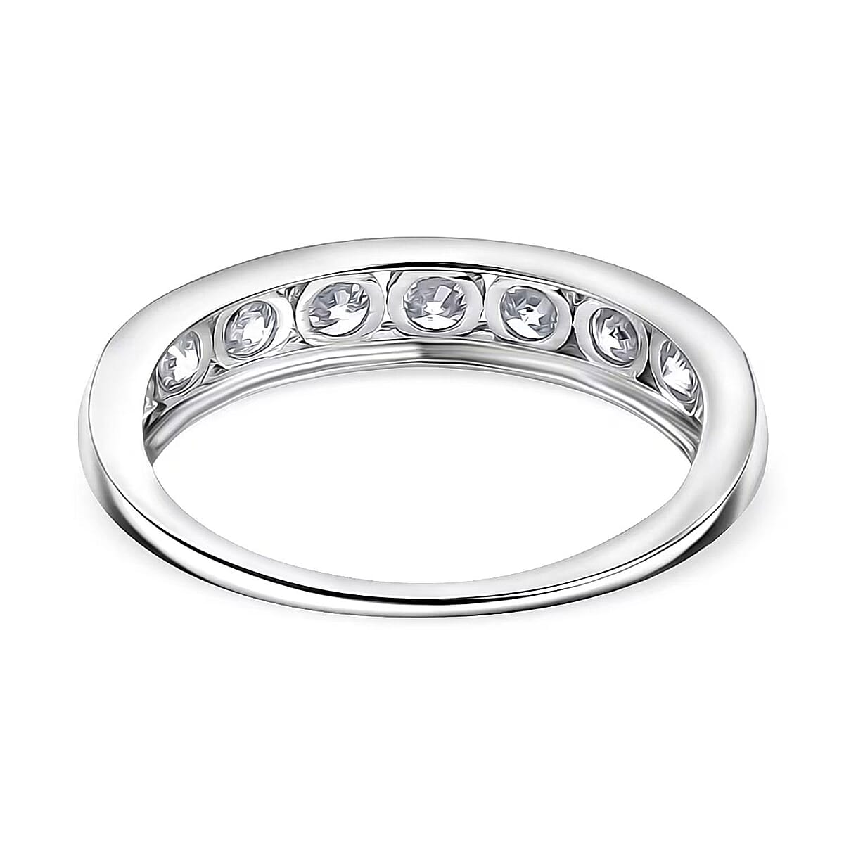 Luxuriant Lab Grown Diamond (G-H, SI) Half Eternity Band Ring in 10K White Gold 1.00 ctw (Size 6.5) (Del. In 10-12 Days) image number 7