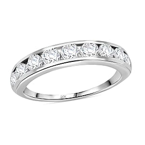Doorbuster Luxuriant Lab Grown Diamond G-H SI 1.00 ctw Half Eternity Band Ring in 10K White Gold (Size 9.0)