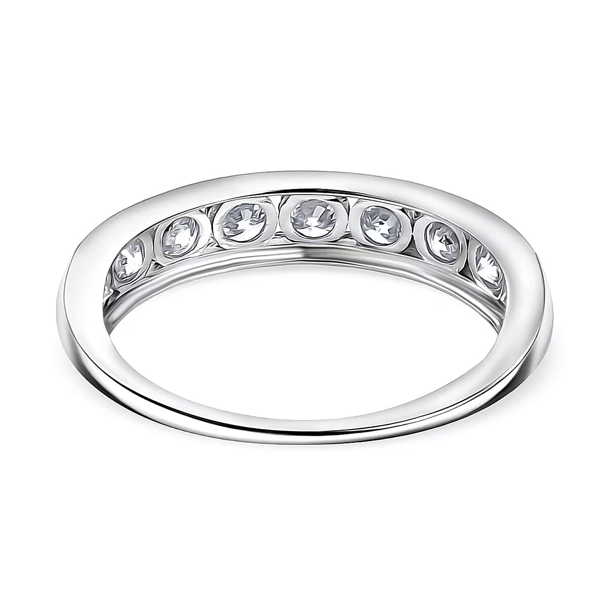 Luxuriant Lab Grown Diamond (G-H, SI) Half Eternity Band Ring in 10K White Gold 1.00 ctw (Size 9.0) (Del. In 10-12 Days) image number 7