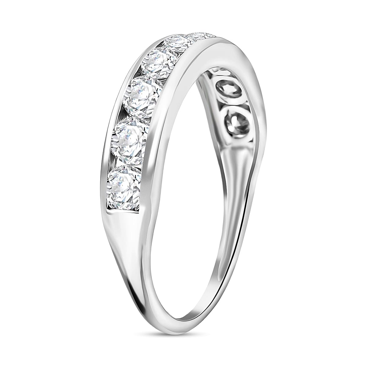 Doorbuster Lab Grown Diamond SI 1.00 ctw Half Eternity Band Ring in 10K Yellow Gold (Size 6.0) image number 3