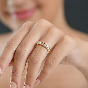 Luxuriant Lab Grown Diamond Half Eternity Band Ring in 10K Yellow Gold 1.00 ctw (Size 8.0) (Del. In 10-12 Days)