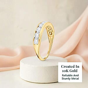 Luxuriant Lab Grown Diamond Half Eternity Band Ring in 10K Yellow Gold 1.00 ctw (Size 8.0) (Del. In 10-12 Days)