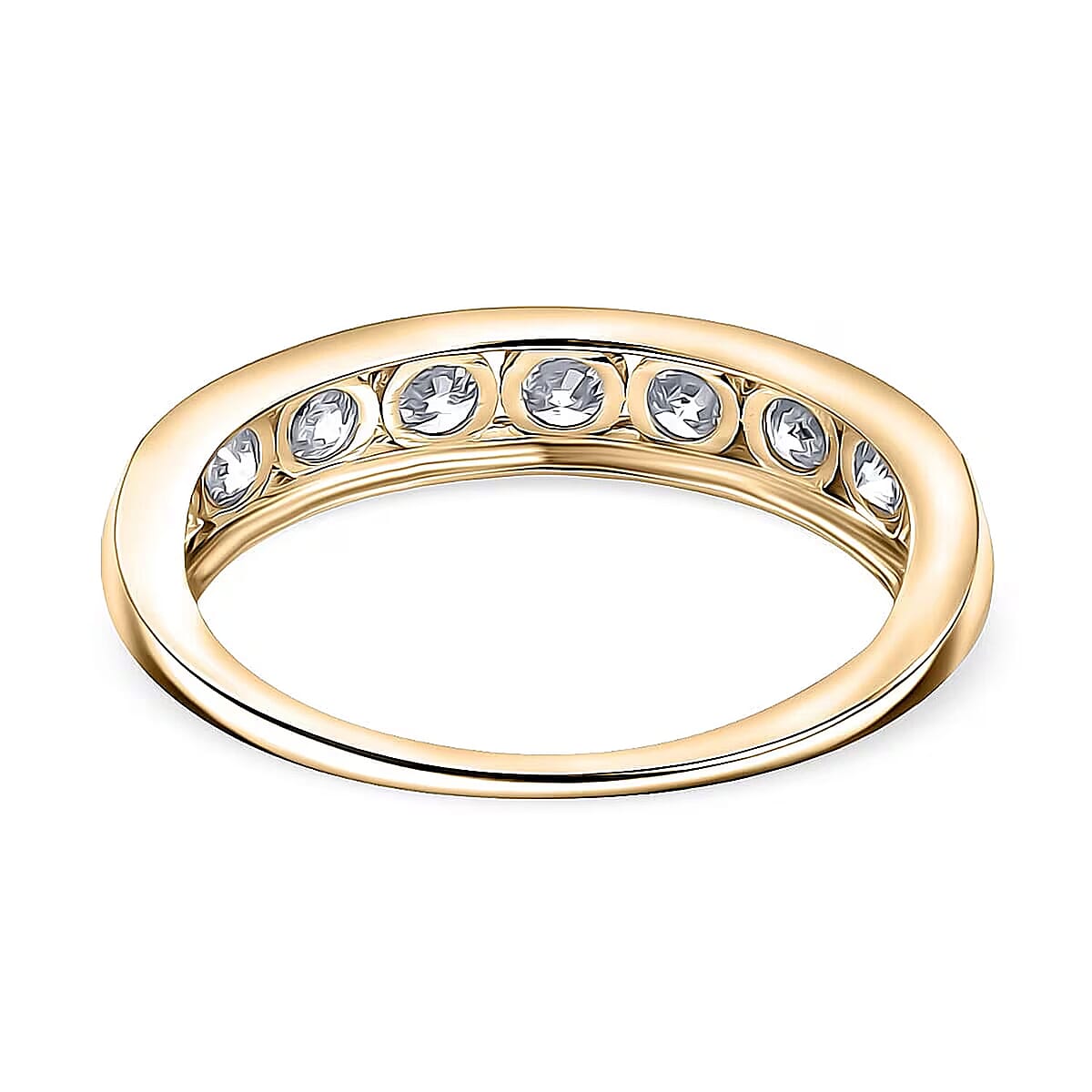 Luxuriant Lab Grown Diamond Half Eternity Band Ring in 10K Yellow Gold 1.00 ctw (Size 8.0) (Del. In 10-12 Days) image number 7