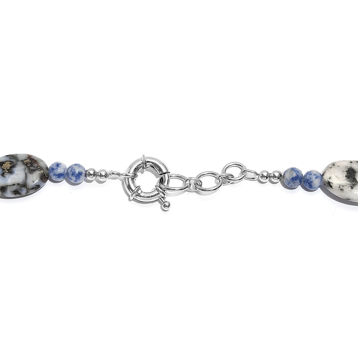 EverTrue Sodalite 380.00 ctw Beaded Necklace in Platinum Over 20 Inches image number 4