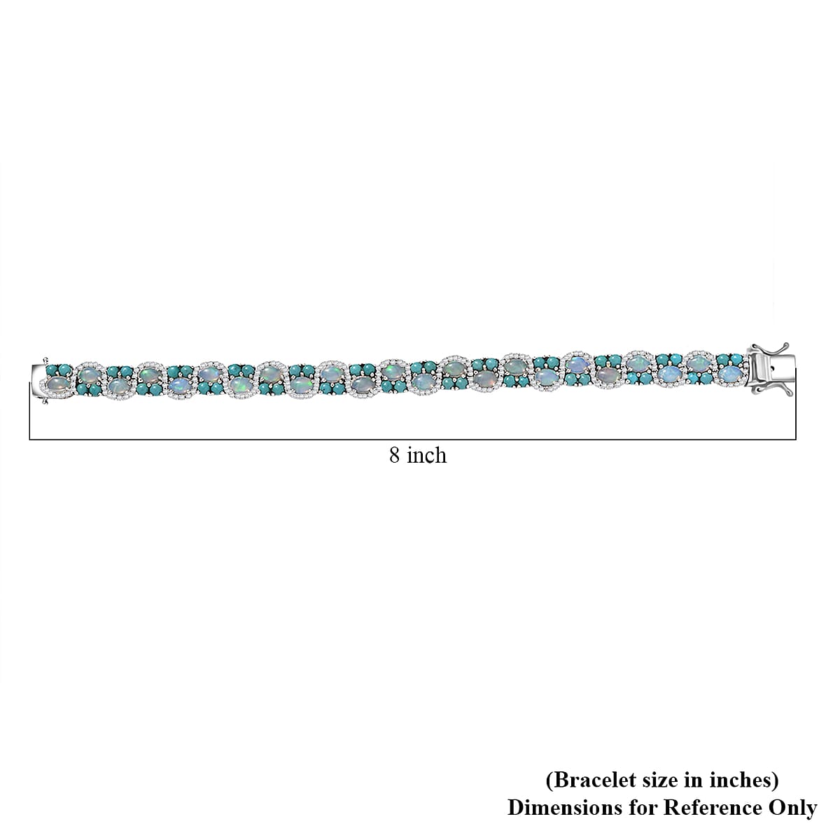 D'Joy Premium Ethiopian Welo Opal and Multi Gemstone 14.50 ctw Frozen Symphony Bracelet in Rhodium Over Sterling Silver (7.25 In) image number 4