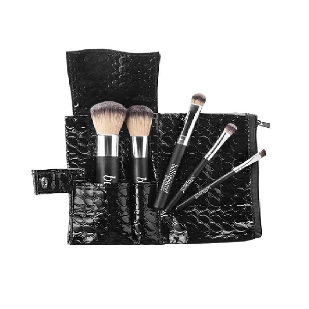 Bellapierre Cosmetics 5pcs Travel Brush: Foundation Powder, Angled Blush, Concealer, Liner/Brow and Eyeshadow Brush image number 0