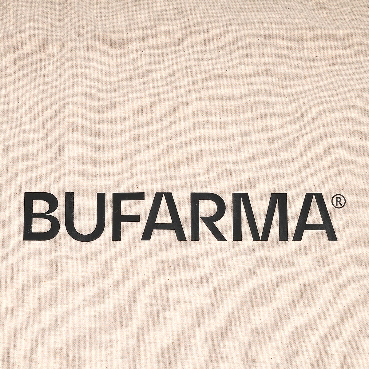 Bufarma Beige and Black Print Jute Tote Bag image number 4