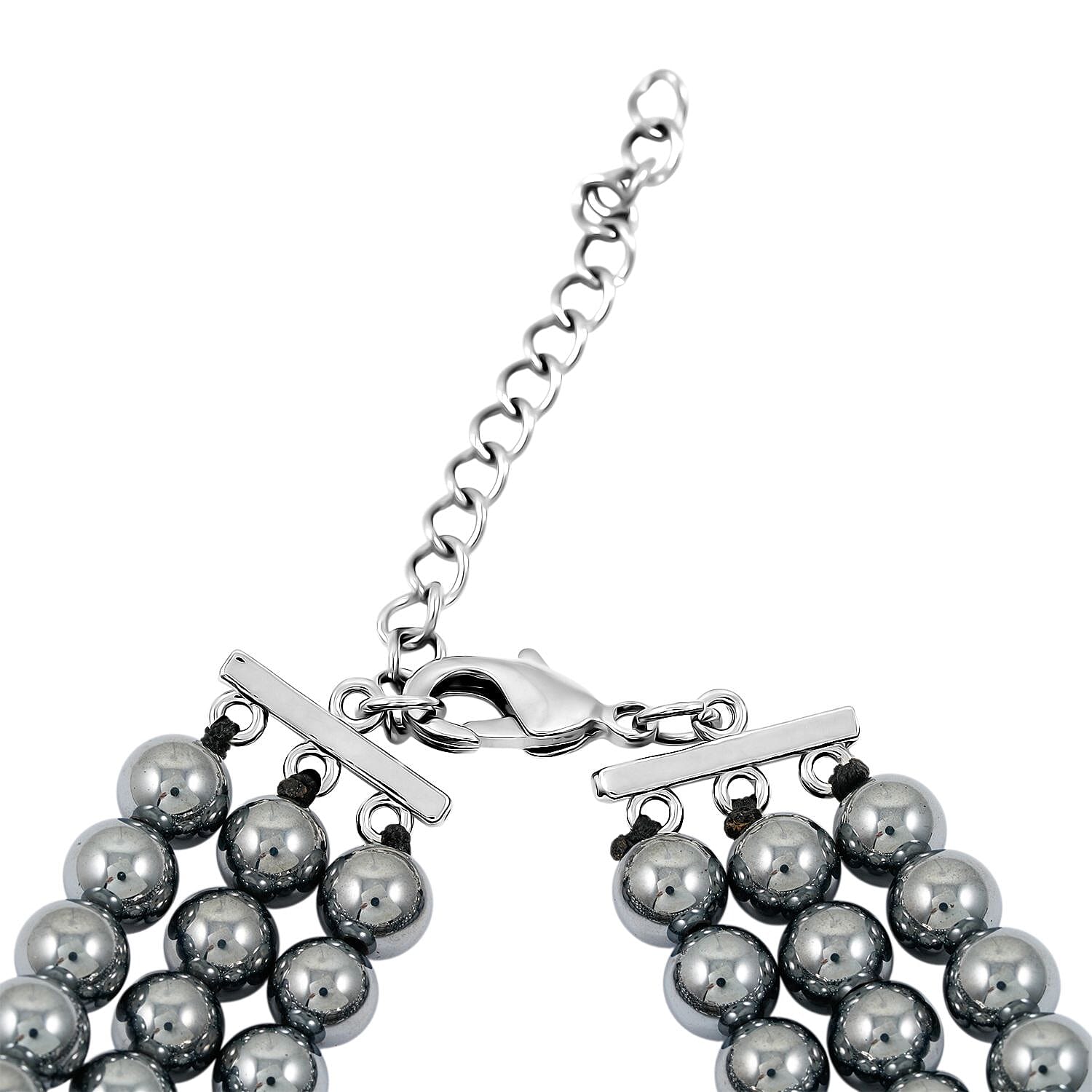  Terahertz 70.00 ctw, Green and White Austrian Crystal 3-Row Beaded Bracelet in Silvertone (6.5-7.5In)