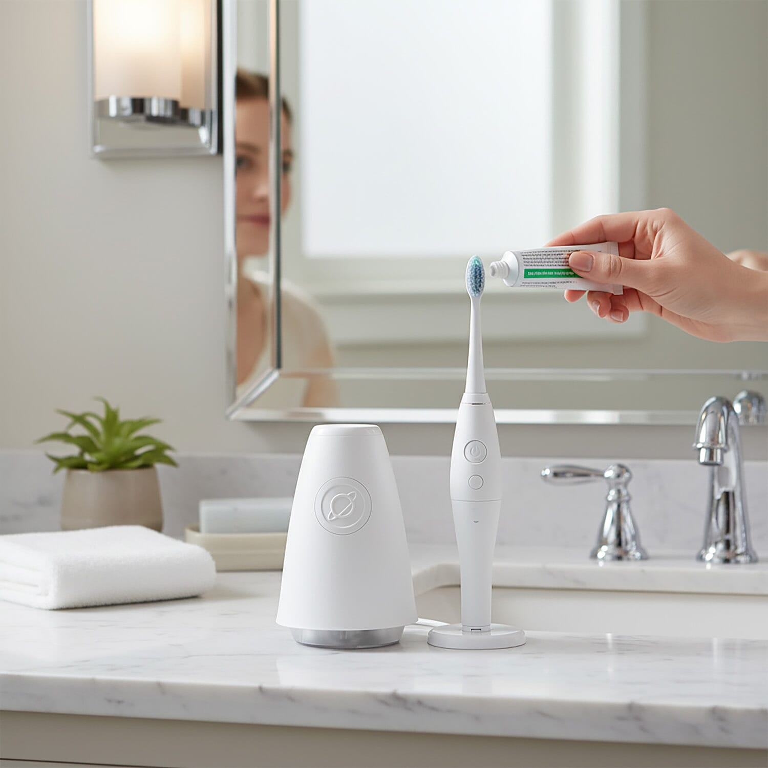 Closeout TAO Clean Sonic Pro UV Toothbrush with Germ Shield Sanitizer and 3 Replacement Brush Heads