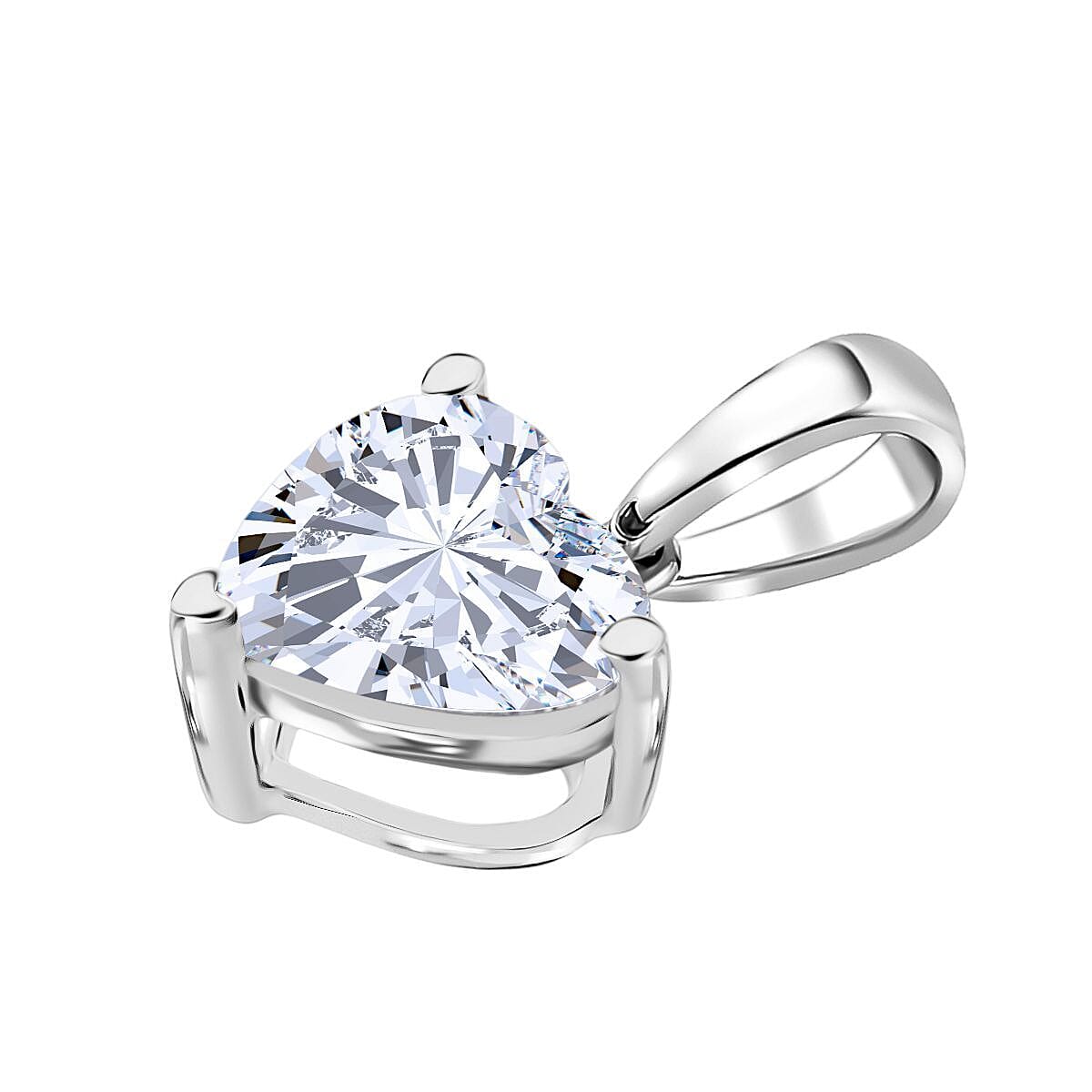 Luxuriant Lab Grown Diamond G-H SI 1.02 ctw Pendant in Rhodium Over Sterling Silver