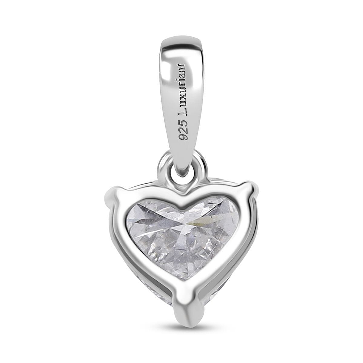 Luxuriant Lab Grown Diamond G-H SI 1.02 ctw Pendant in Rhodium Over Sterling Silver