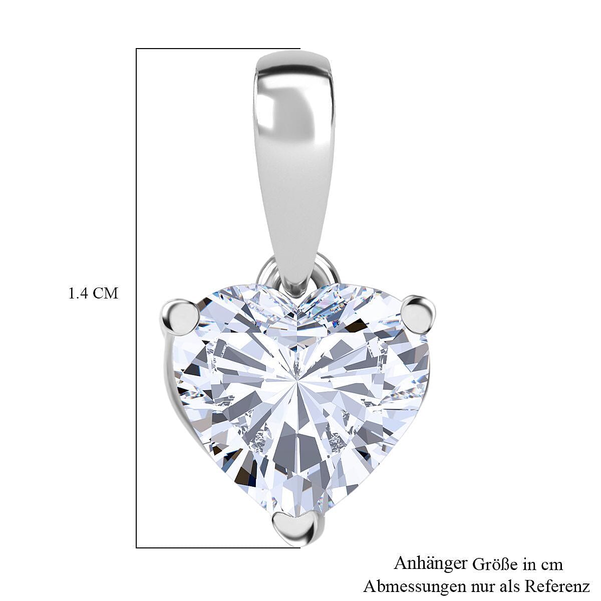 Luxuriant Lab Grown Diamond G-H SI 1.02 ctw Pendant in Rhodium Over Sterling Silver
